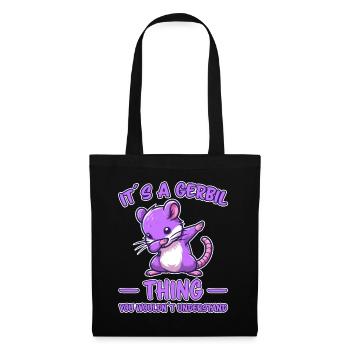 Dabbing Gerbil Saying Racing Rat Gerbil Gift - Tote Bag - black - Front