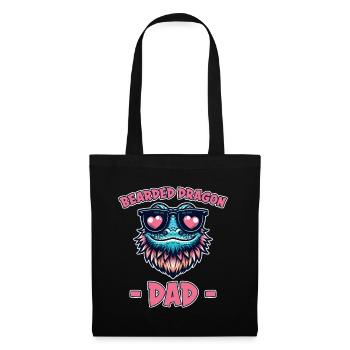 Dragon barbu disant papa drôle dragon barbu cadeau - Sac en tissu - noir - Devant