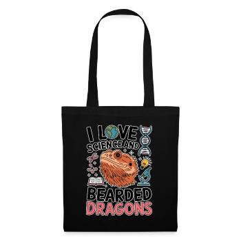 Dragon barbu étudiant en sciences Cadeau de dragon barbu - Sac en tissu - noir - Devant