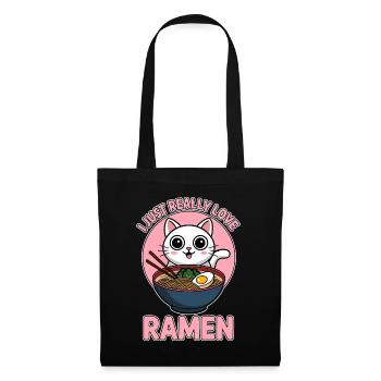 Ramen Cat Anime Funny Kawaii Ramen Gift - Tote Bag - black - Front