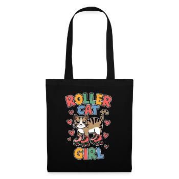 Roller Cat Girl Skating Girl Roller Skates Gift - Sac en tissu - noir - Devant