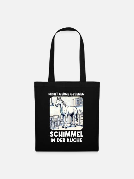 Pferde Schimmel Reiter Lustig Pferdeliebhaber - Stoffbeutel - Schwarz