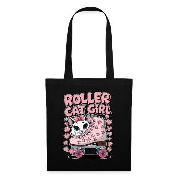 Roller Cat Girl Skating Girl Roller Skates Gift - Sac en tissu - noir - Devant