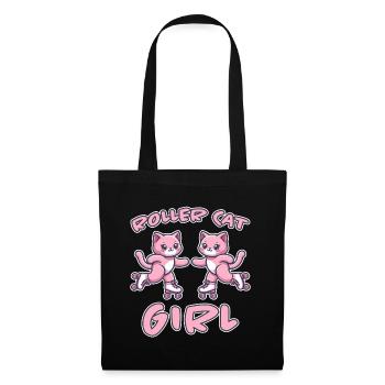 Roller Cat Girl Skating Girl Roller Skates Gift - Sac en tissu - noir - Devant