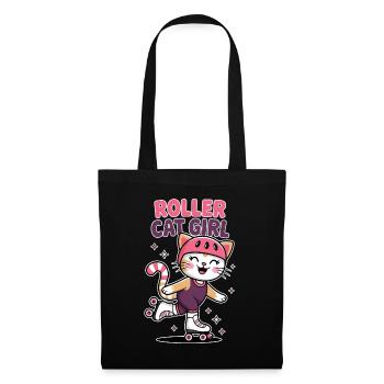 Roller Cat Girl Skating Girl Roller Skates Gift - Sac en tissu - noir - Devant