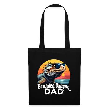 Dragon barbu disant papa drôle dragon barbu cadeau - Sac en tissu - noir - Devant