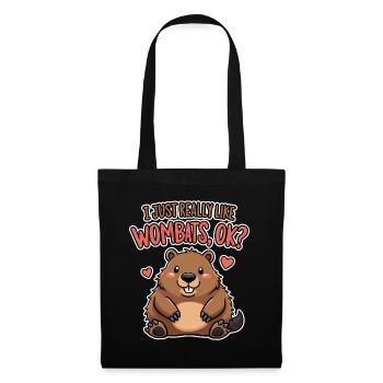 Wombat Spruch Australien Lustiges Wombats Geschenk - Stoffbeutel - Schwarz - Vorne