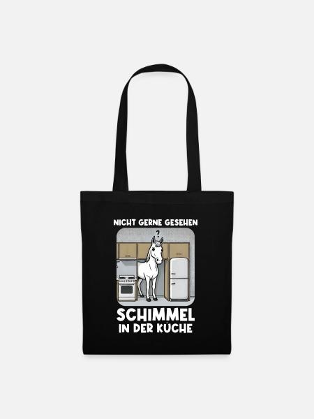 Schimmel Pferd Reiter Pferdeliebhaber - Stoffbeutel - Schwarz
