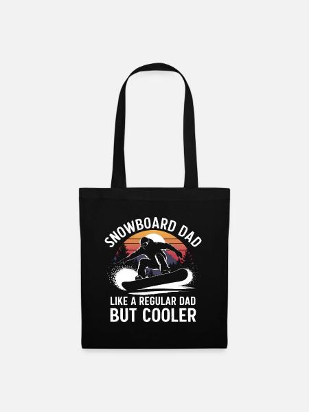 Snowboarderin Spruch Papa Snowboarding Geschenk - Stoffbeutel - Schwarz
