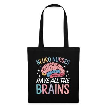 Neuro Nurse Pflegefachkraft Neurologie Geschenk - Stoffbeutel - Schwarz - Vorne