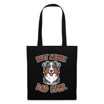 Australian Shepherd Papa Lustiges Aussie Geschenk - Stoffbeutel - Schwarz - Vorne