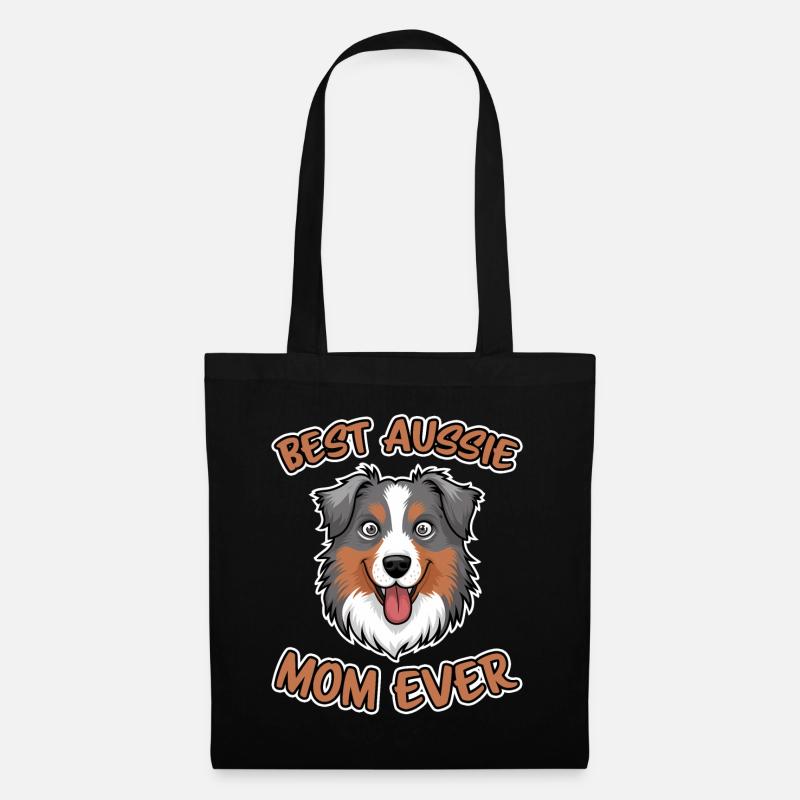 Australian Shepherd Mama Lustiges Aussie Geschenk - Stoffbeutel - Schwarz