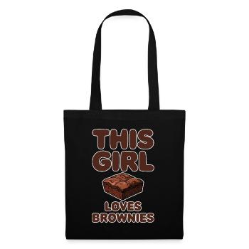 Brownies Spruch Mädchen Lustiges Brownie Geschenk - Stoffbeutel - Schwarz - Vorne