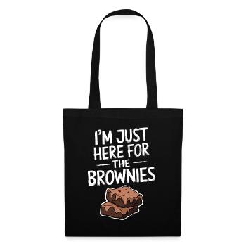 Brownies Spruch Gebäck Lustiges Brownie Geschenk - Stoffbeutel - Schwarz - Vorne
