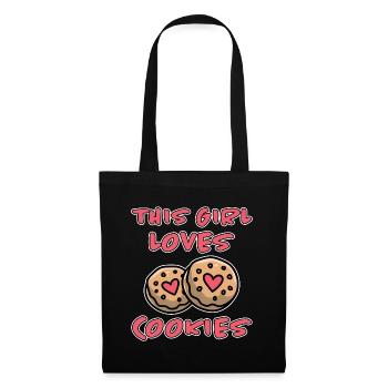 Cookies Disant Biscuits au Chocolat Cadeau de Cookie Drôle - Sac en tissu - noir - Devant