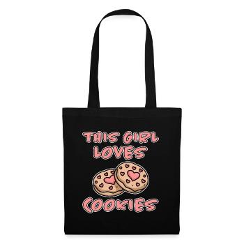 Cookies Disant Biscuits au Chocolat Cadeau de Cookie Drôle - Sac en tissu - noir - Devant