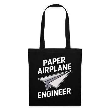 Avion en papier disant blague Avion en papier cadeau - Sac en tissu - noir - Devant