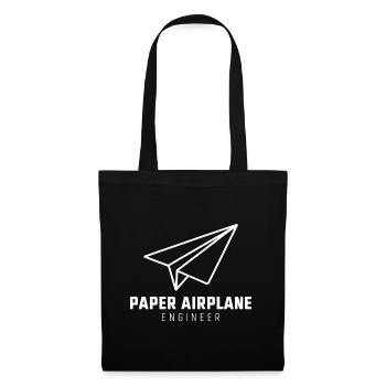 Avion en papier disant blague Avion en papier cadeau - Sac en tissu - noir - Devant