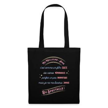 Ma meilleure amie, Cadeau Best friend, Amitié - Sac en tissu - noir - Devant