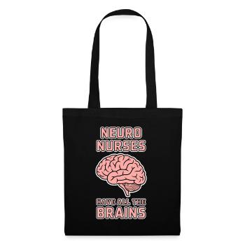Neuro Nurse Pflegefachkraft Neurologie Geschenk - Stoffbeutel - Schwarz - Vorne
