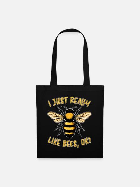 Bienen Spruch Imker Biene Lustiges Bienen Geschenk - Stoffbeutel - Schwarz