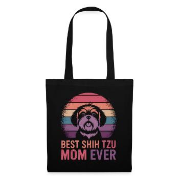 Shih Tzu Saying Mom Funny Shih Tzu Gift - Tote Bag - black - Front