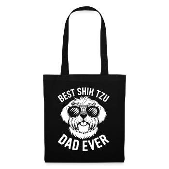 Shih Tzu Spruch Papa Lustiges Shih Tzu Geschenk - Stoffbeutel - Schwarz - Vorne
