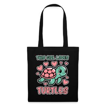 Schildkröte Spruch Lustiges Schildkröten Geschenk - Stoffbeutel - Schwarz - Vorne