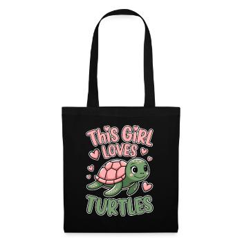 Schildkröte Spruch Lustiges Schildkröten Geschenk - Stoffbeutel - Schwarz - Vorne
