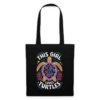 Schildkröte Spruch Lustiges Schildkröten Geschenk - Stoffbeutel - Schwarz - Vorne