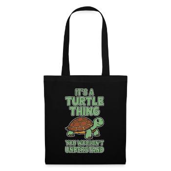 Schildkröte Spruch Lustiges Schildkröten Geschenk - Stoffbeutel - Schwarz - Vorne
