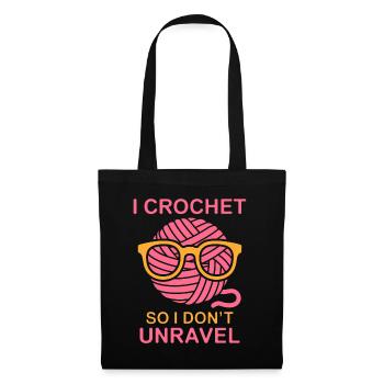 crochet disant laine drôle crochet cadeau - Sac en tissu - noir - Devant