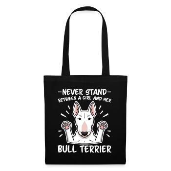 Bull terrier en disant, fille blague, Bull Terrier cadeau - Sac en tissu - noir - Devant