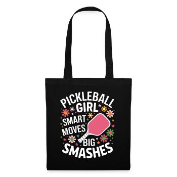 Pickleball Spruch Mädchen Witz Pickleball Geschenk - Stoffbeutel - Schwarz - Vorne