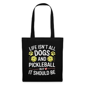 Pickleball Saying Dog Funny Pickleball Gift - Tote Bag - black - Front