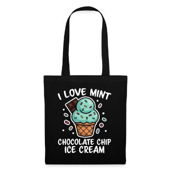 Schoko Minz Eis Spruch Lustiges Minz Eis Geschenk - Stoffbeutel - Schwarz - Vorne