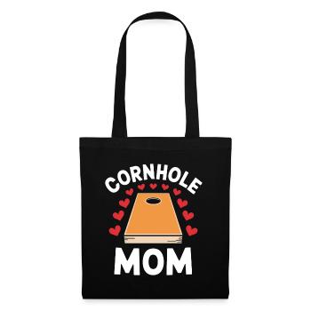 Cornhole Spruch Mama Lustiges Cornhole Geschenk - Stoffbeutel - Schwarz - Vorne