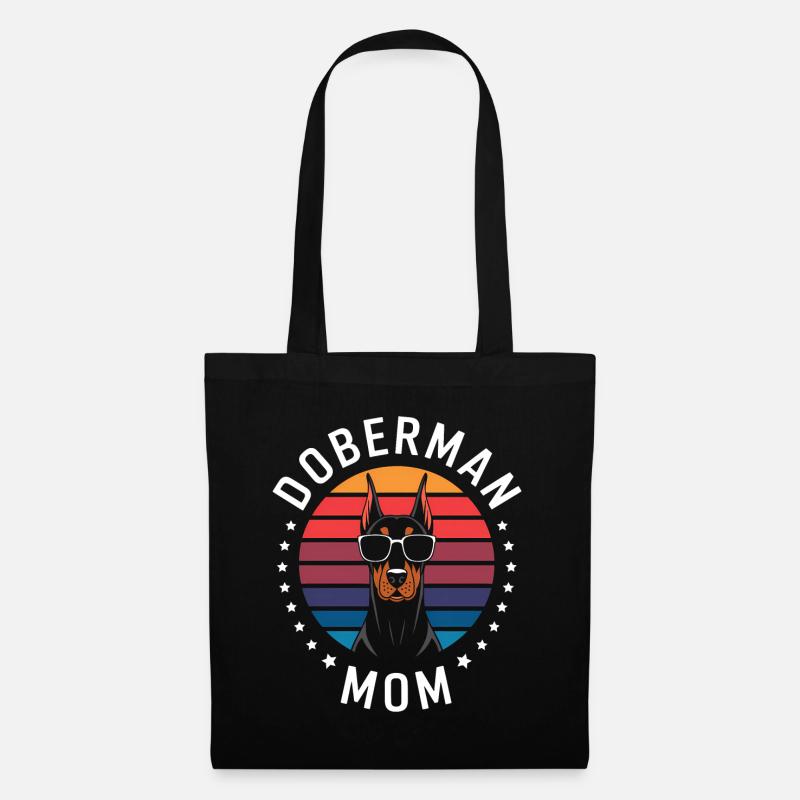 Dobermann Spruch Mama Lustiges Dobermann Geschenk - Stoffbeutel - Schwarz