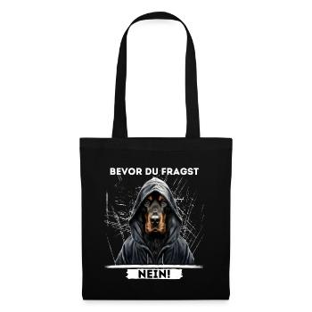 Dictons amusants de chiens - Avant de demander NON ! - Sac en tissu - noir - Devant