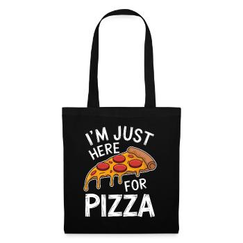 Pizza Spruch Witz Pizzeria Lustiges Pizza Geschenk - Stoffbeutel - Schwarz - Vorne