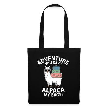 Alpaka Spruch Reisen Lama Lustiges Alpaka Geschenk - Stoffbeutel - Schwarz - Vorne