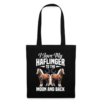Haflinger lune et dos cheval propriétaire Riding Hafling - Sac en tissu - noir - Devant