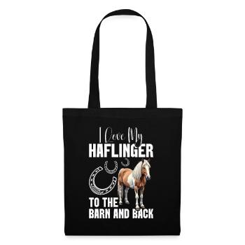 Haflinger à l’écurie et au dos du propriétaire de chevaux Equestrian - Sac en tissu - noir - Devant