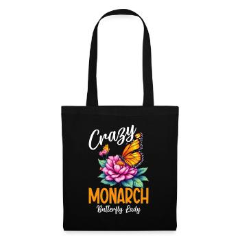 Crazy monarch papillon lady Plantes d’asclépiade - Sac en tissu - noir - Devant
