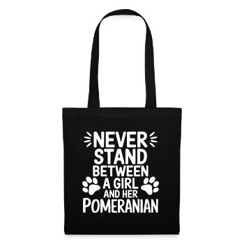 Pomeranian Spruch Hund Lustige Pomeranian Geschenk - Stoffbeutel - Schwarz - Vorne