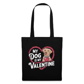 Mon chien est mon Valentin | La Saint-Valentin pour les chiens - Sac en tissu - noir - Devant