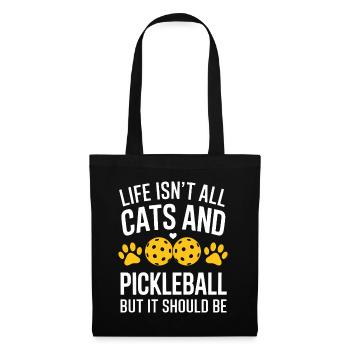 Pickleball Saying Cat Funny Pickleball Gift - Tote Bag - black - Front