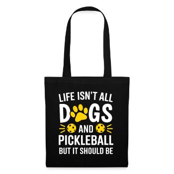 Pickleball Saying Dog Funny Pickleball Gift - Tote Bag - black - Front