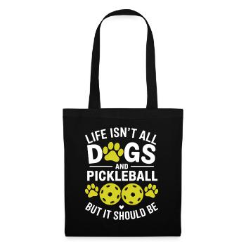 Pickleball Saying Dog Funny Pickleball Gift - Tote Bag - black - Front