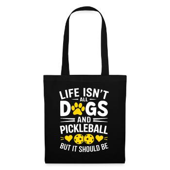 Pickleball Saying Dog Funny Pickleball Gift - Tote Bag - black - Front